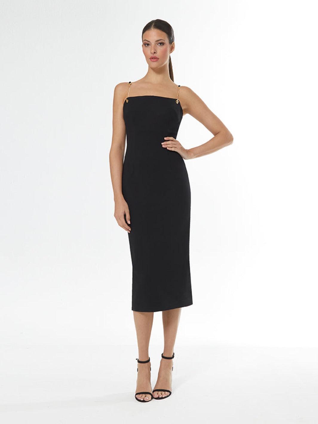 Carla Ruiz Black Chain Dress 51028-Occasion Wear-Guest of the wedding-Nicola Ross