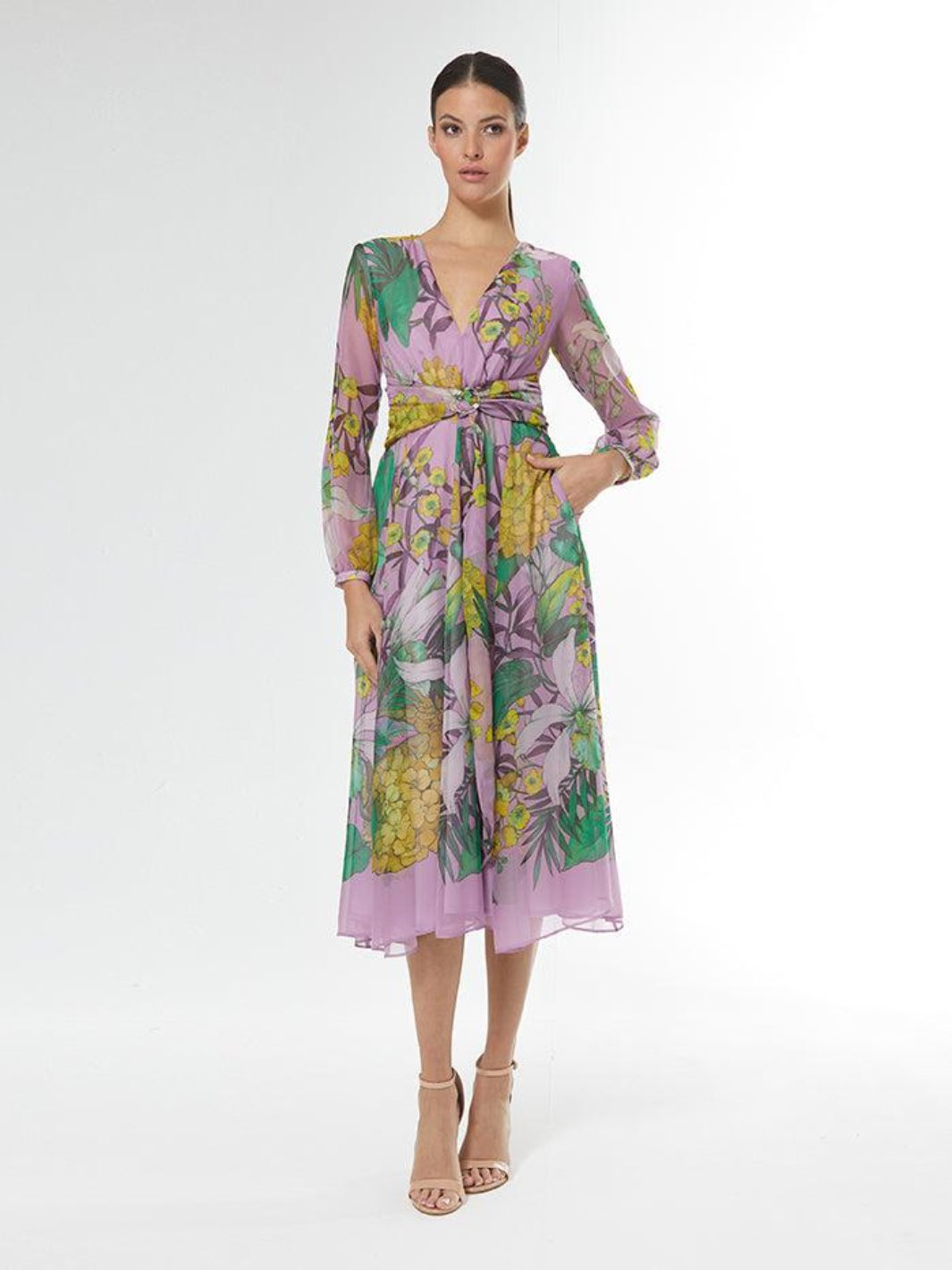 Carla Ruiz Lilac Floral Dress 51109-Occasion Wear-Guest of the wedding-Nicola Ross