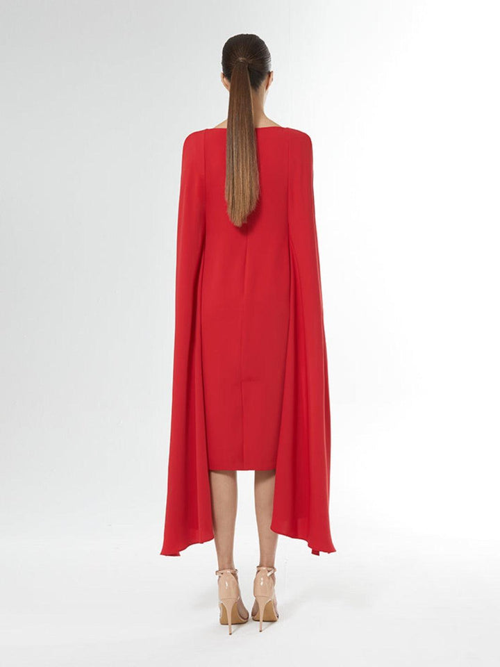 Carla Ruiz Red Cape Dress 51018-Occasion Wear-Guest of the wedding-Nicola Ross