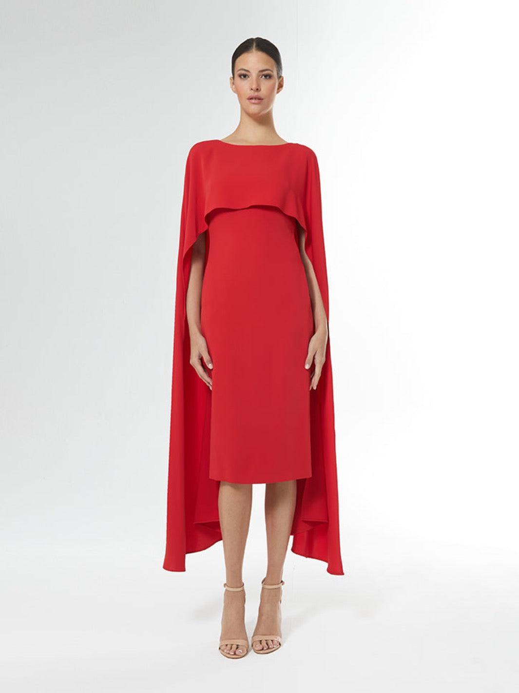 Carla Ruiz Red Cape Dress 51018-Occasion Wear-Guest of the wedding-Nicola Ross