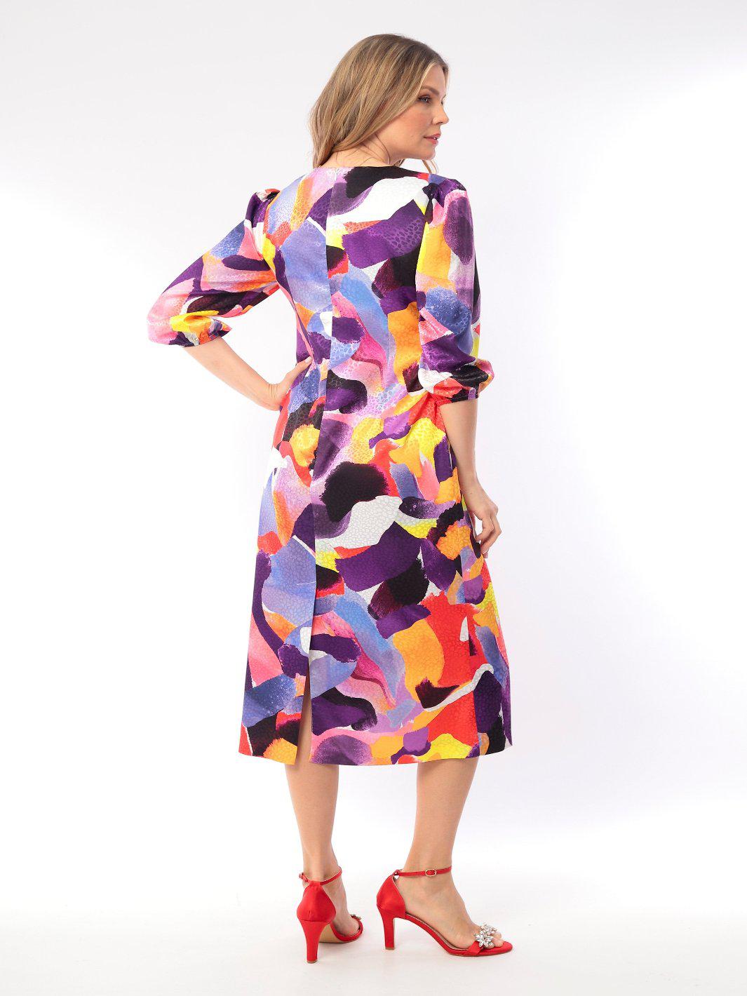 Ella Boo Dress In Multi Print 2387-09-Mother of the bride- mother of the groom -Nicola Ross