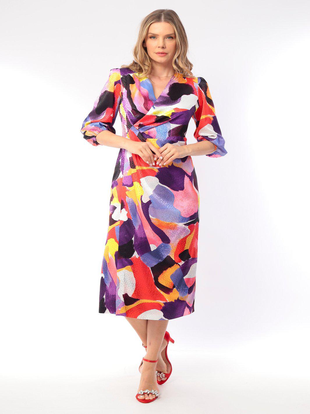 Ella Boo Dress In Multi Print 2387-09-Mother of the bride- mother of the groom -Nicola Ross