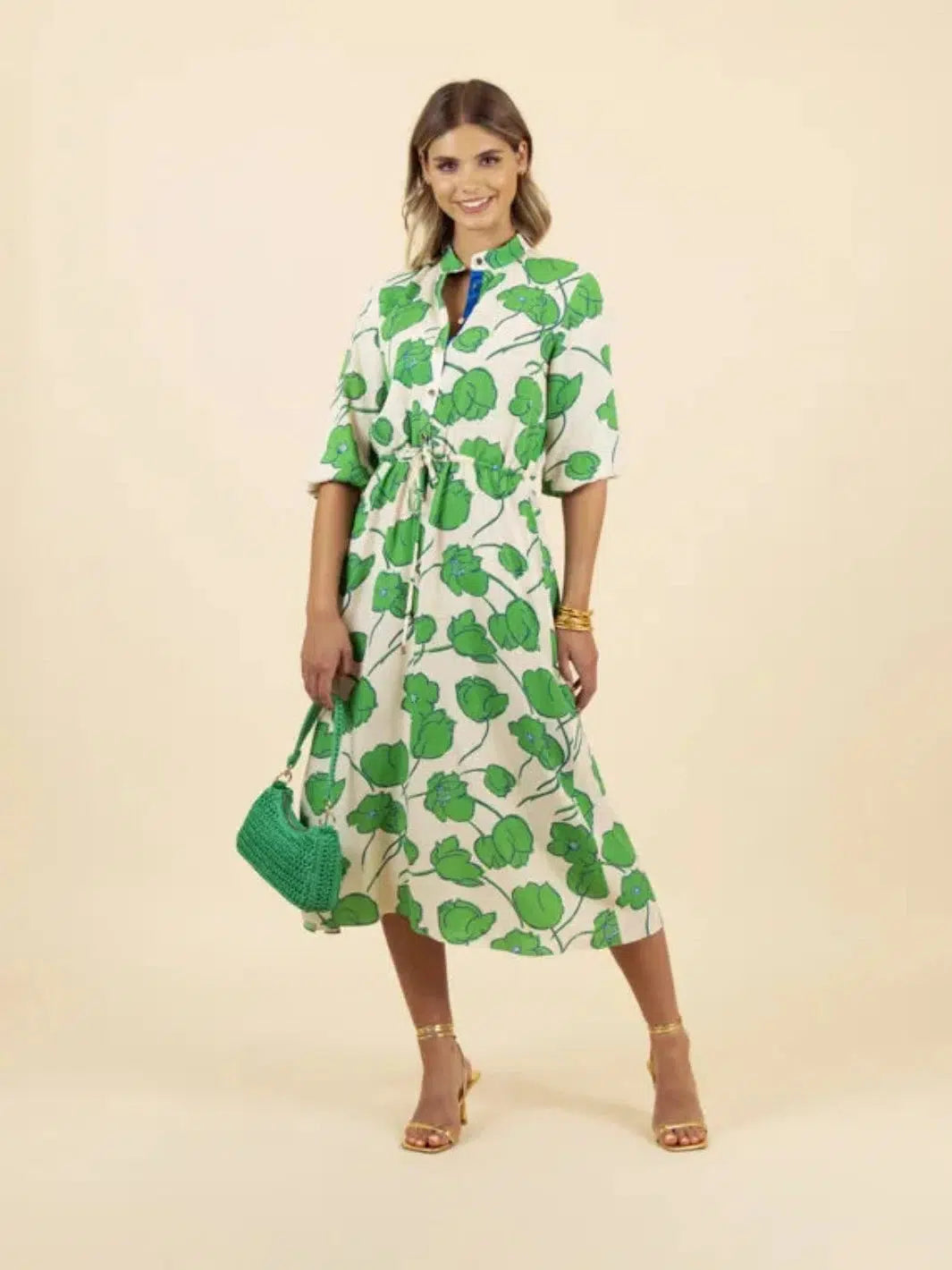 Fee G Blake Dress In Green 7518/132-Occasion Wear-Guest of the wedding-Nicola Ross