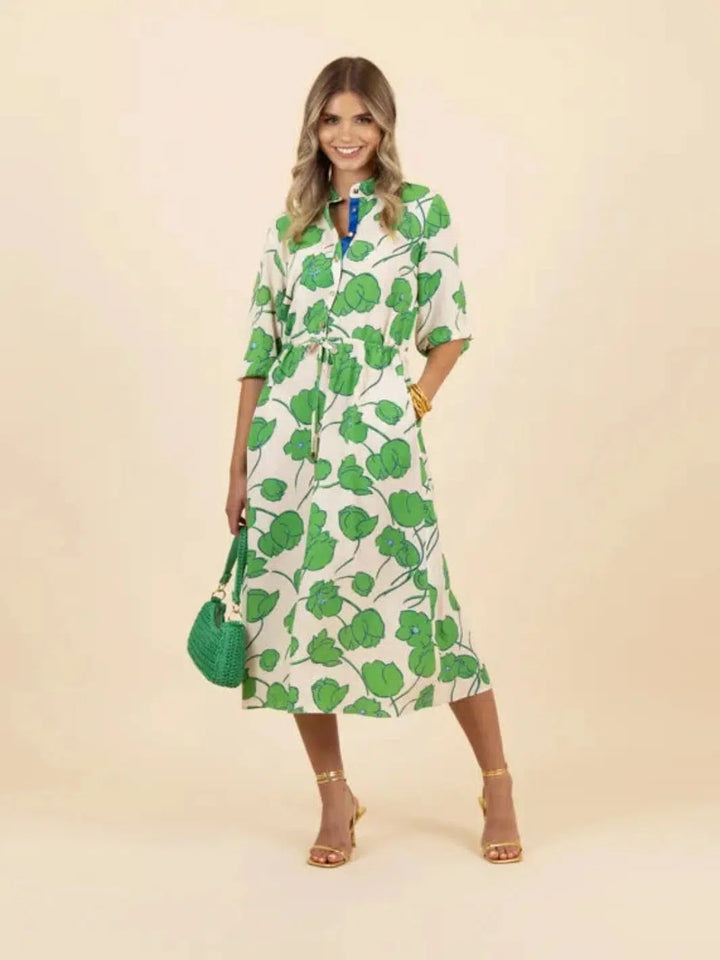 Fee G Blake Dress In Green 7518/132-Occasion Wear-Guest of the wedding-Nicola Ross
