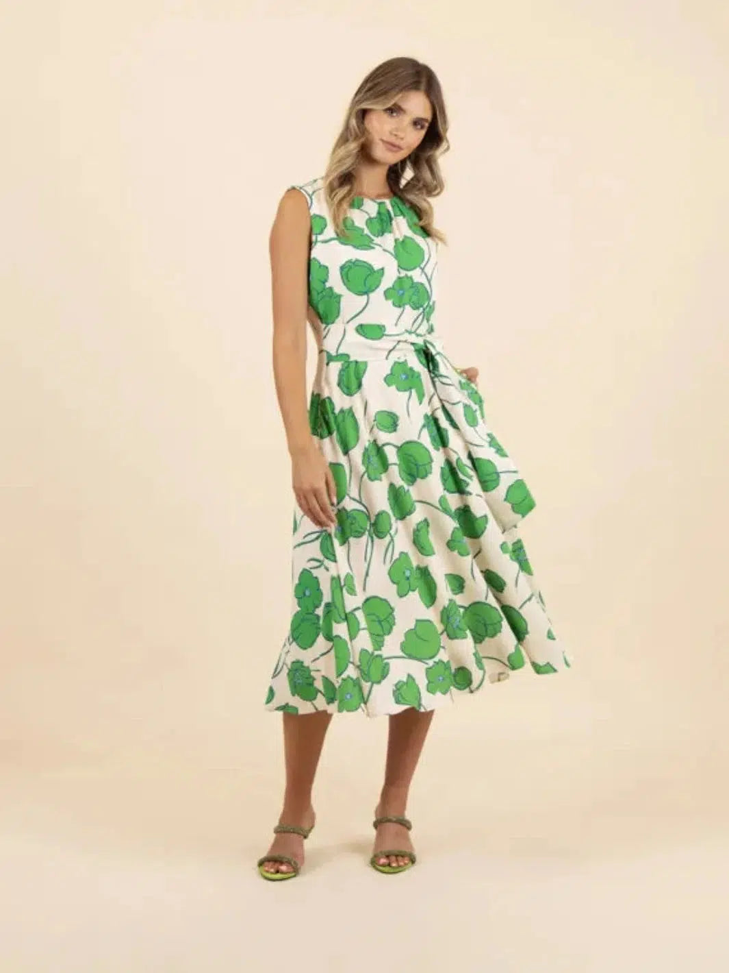 Fee G Fern Dress In Green 7290/132-Occasion Wear-Guest of the wedding-Nicola Ross