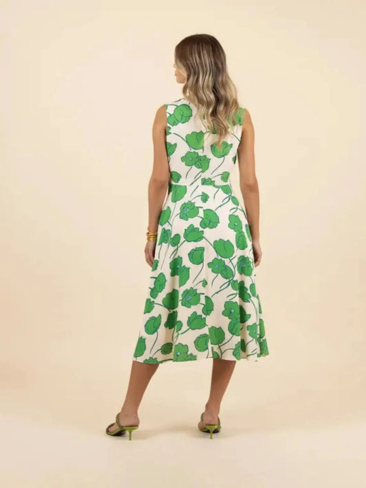 Fee G Fern Dress In Green 7290/132-Occasion Wear-Guest of the wedding-Nicola Ross