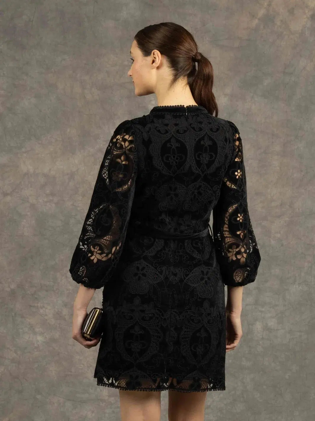 Fee G Serena Velvet Dress In Black 821Y/66/B-Occasion Wear-Guest of the wedding-Nicola Ross