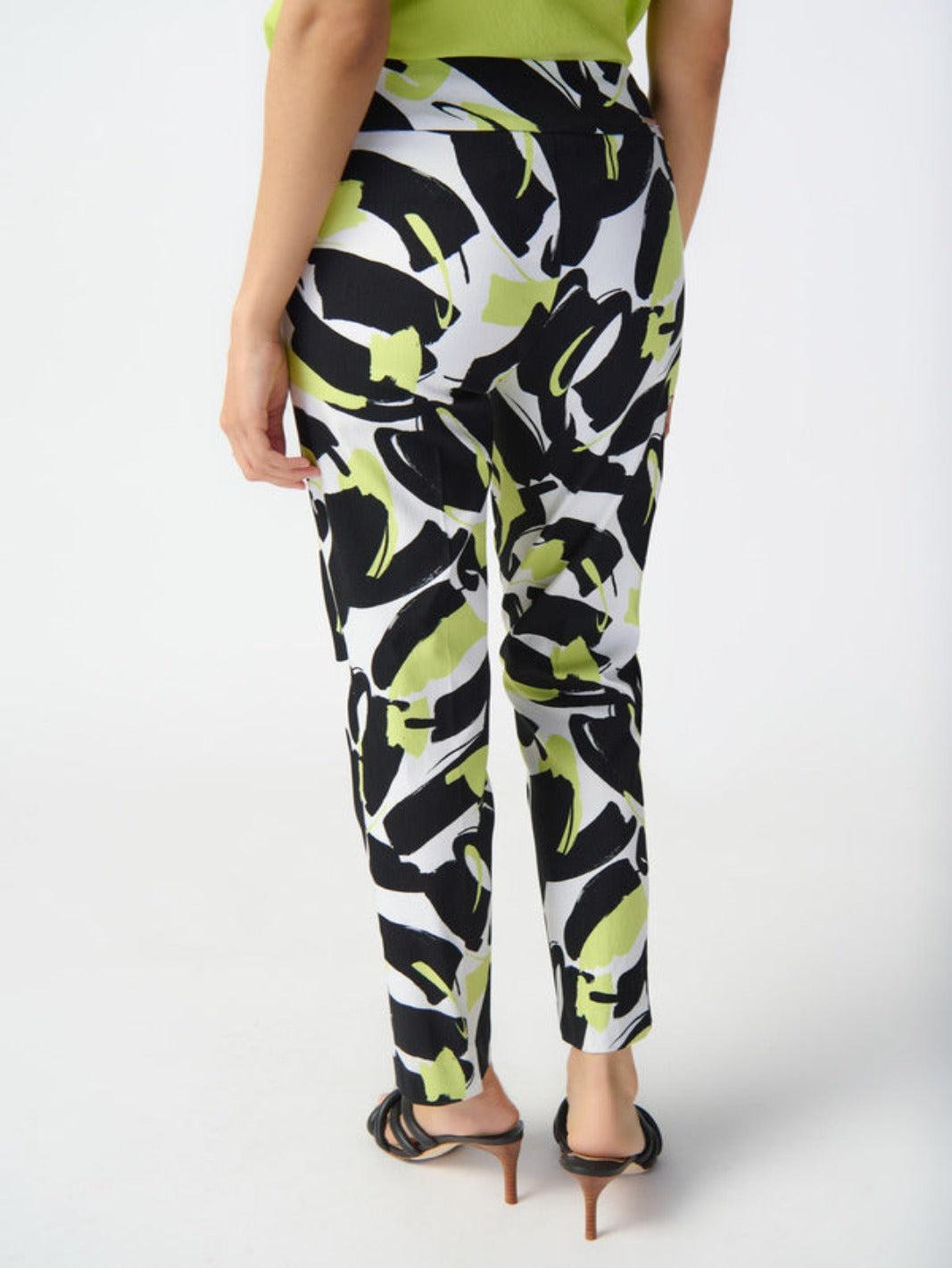 Joseph Ribkoff Abstract Motif Cropped Pants In Green Multi 241266-Nicola Ross