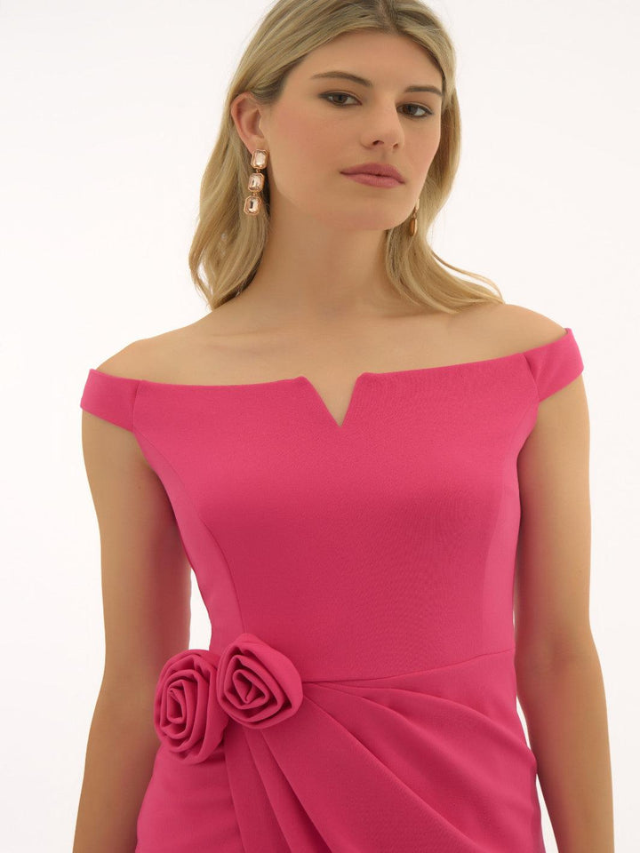 Joseph Ribkoff Belted Bodycon Dress In Pink 251704-Occasion Wear-Guest of the wedding-Nicola Ross