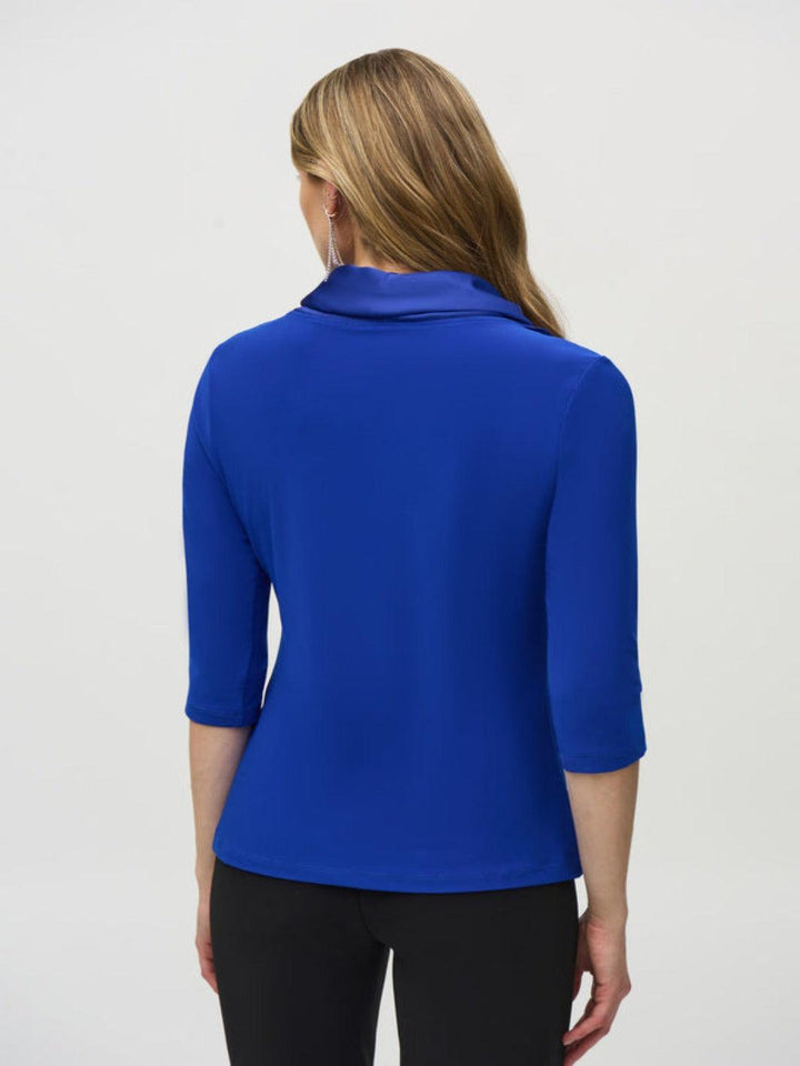 Joseph Ribkoff Cowl Neck Long Sleeve In Blue 244106-Nicola Ross