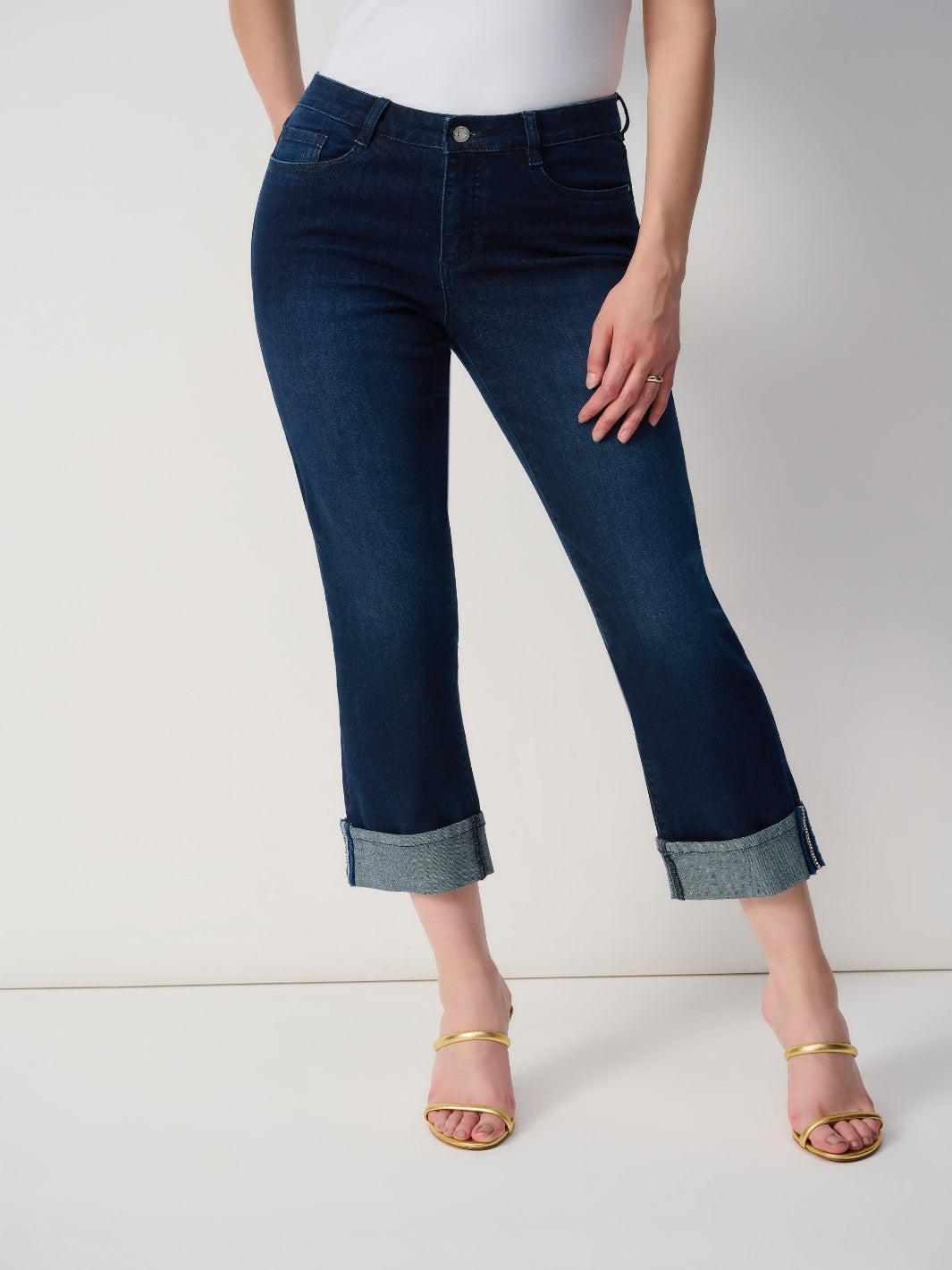 Joseph Ribkoff Cropped Mid-rise Jeans In Dark Denim 251961-Nicola Ross