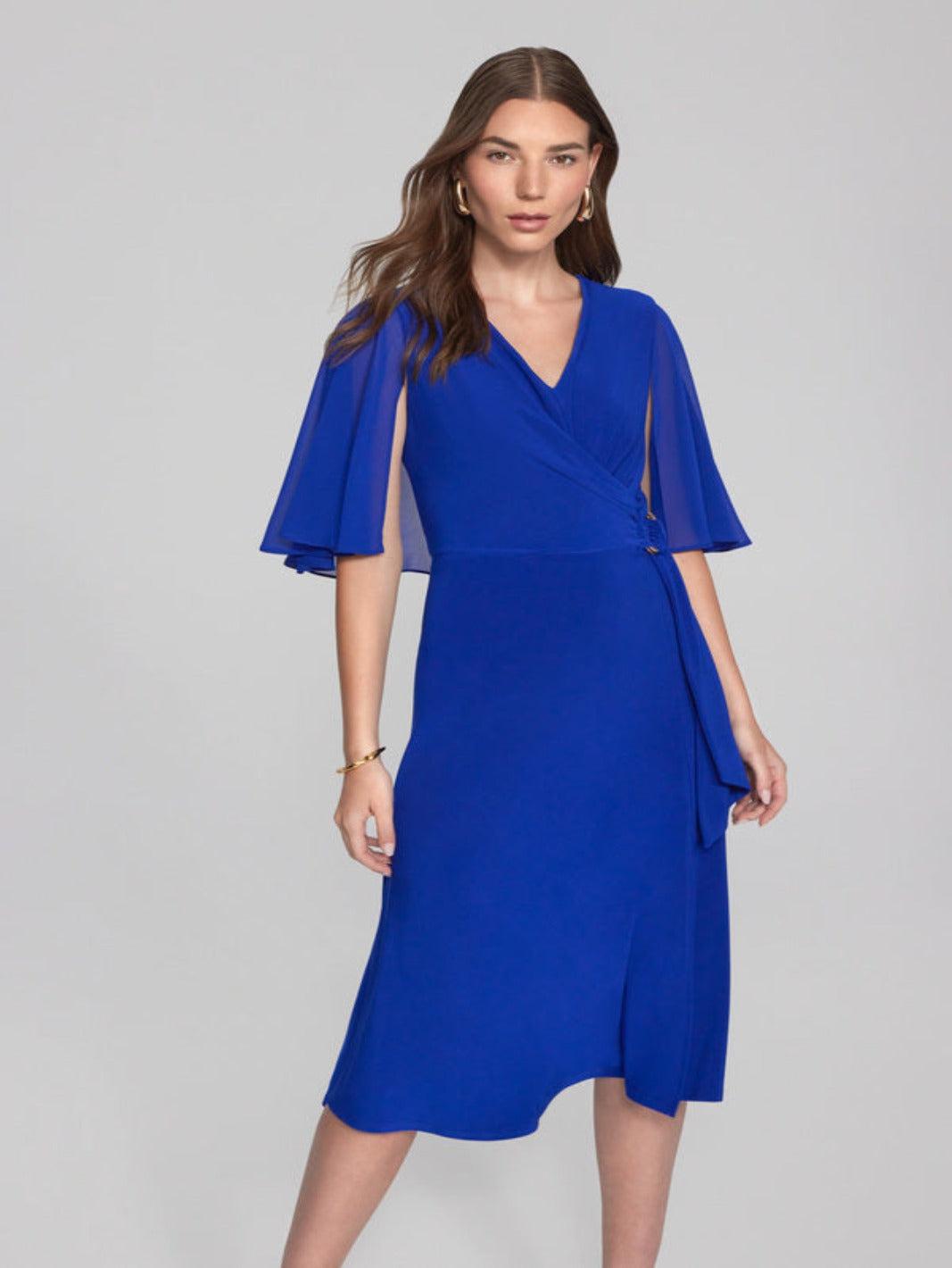 Monroe shimmer ruffle dress in royal blue sale