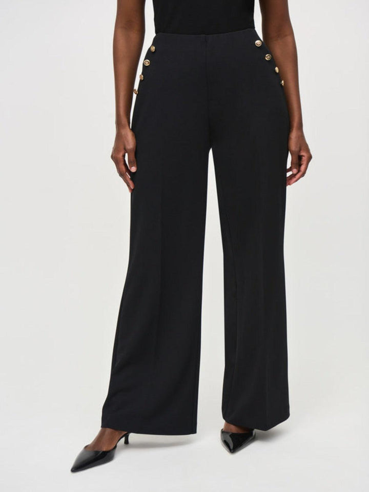 Joseph Ribkoff High-rise Wide-fit Trousers In Black 243046-Nicola Ross