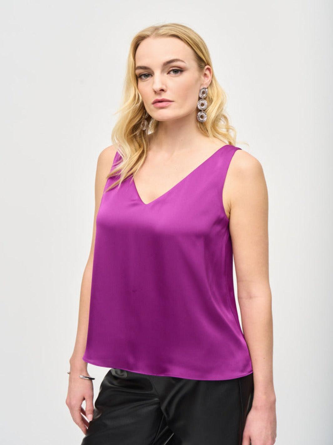 Joseph Ribkoff Minimalist Casual Tank Top In Magenta 243110-Nicola Ross