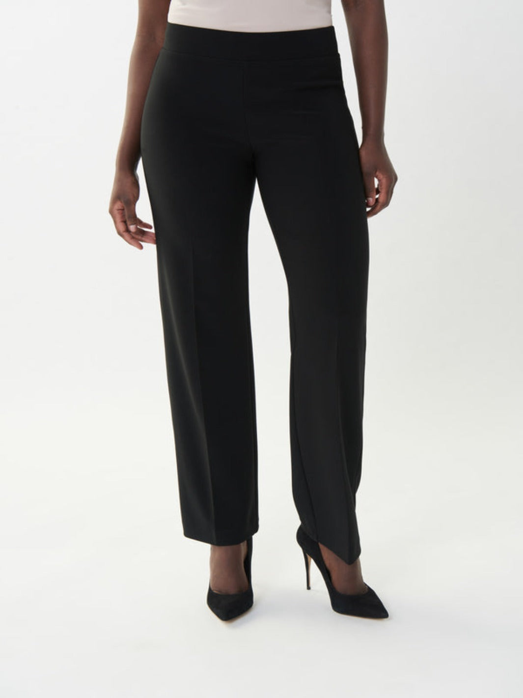 Joseph Ribkoff Pleated Straight Leg Pants In Black 153088NOS-Nicola Ross