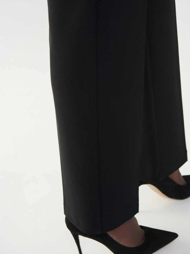 Joseph Ribkoff Pleated Straight Leg Pants In Black 153088NOS-Nicola Ross