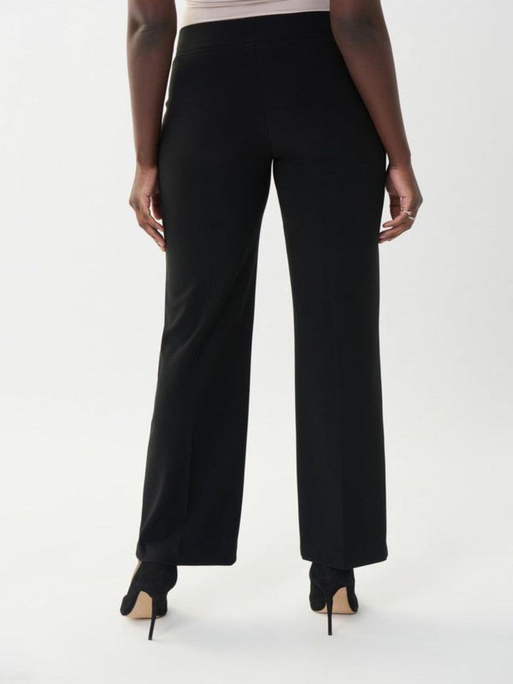 Joseph Ribkoff Pleated Straight Leg Pants In Black 153088NOS-Nicola Ross