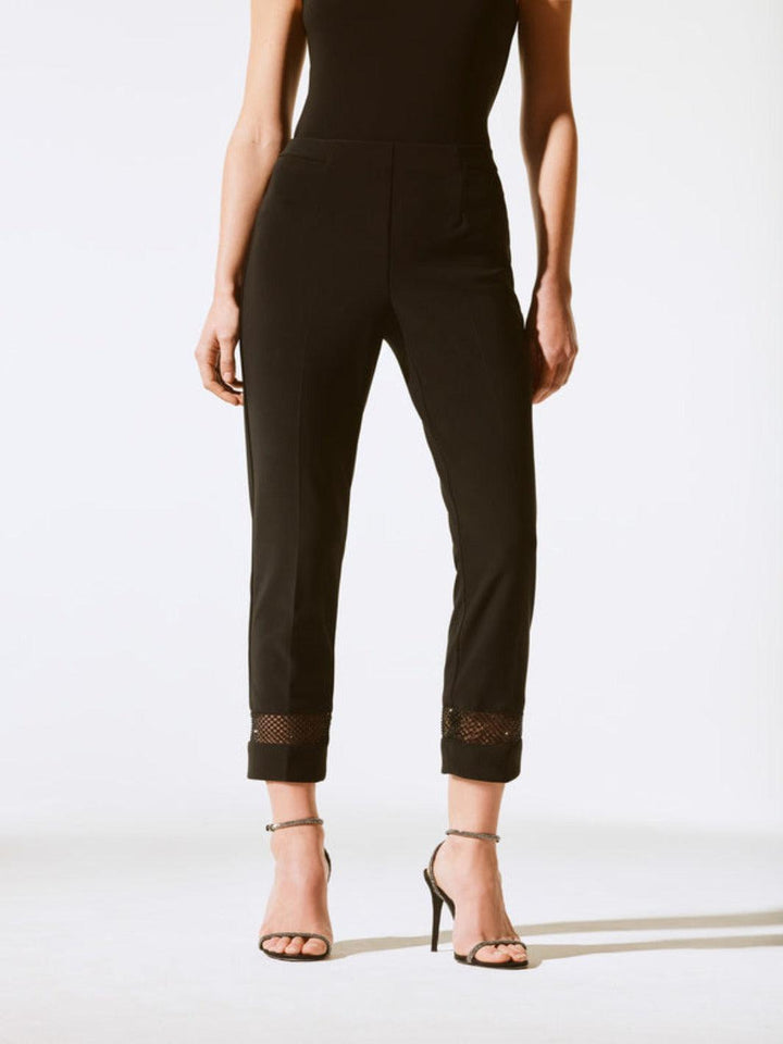 Joseph Ribkoff Rhinestone Mesh Pants In Black 243753-Nicola Ross