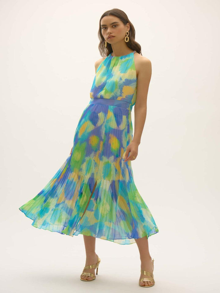 Joseph Ribkoff Sleeveless Abstract Maxi Dress In Multi 252711-Nicola Ross