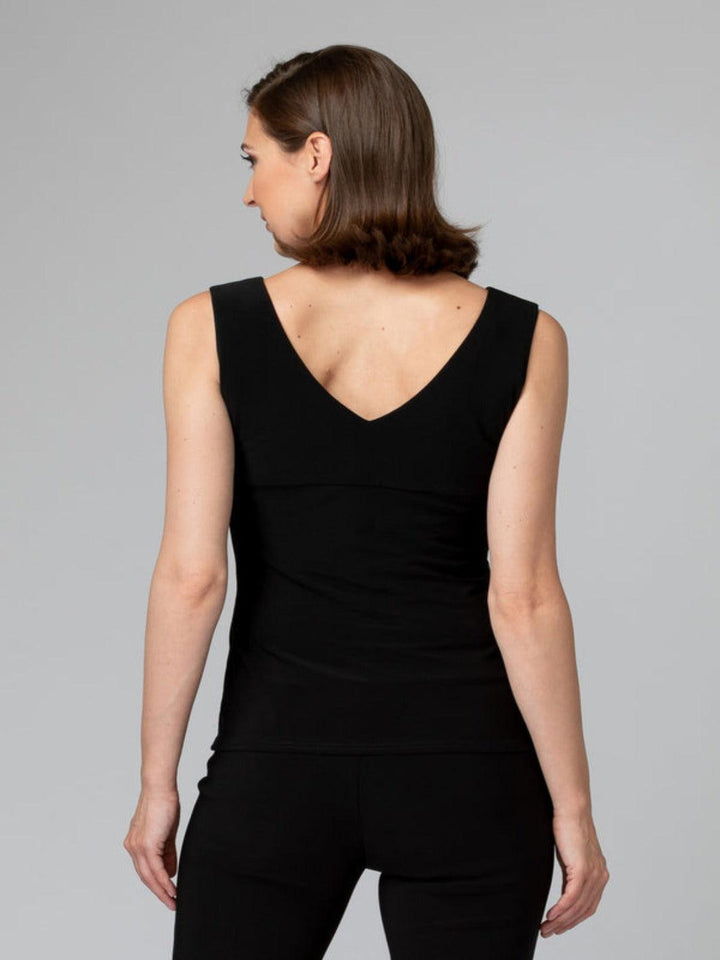 Joseph Ribkoff V-neck Sleeveless Top In Black 201546NOS-Nicola Ross