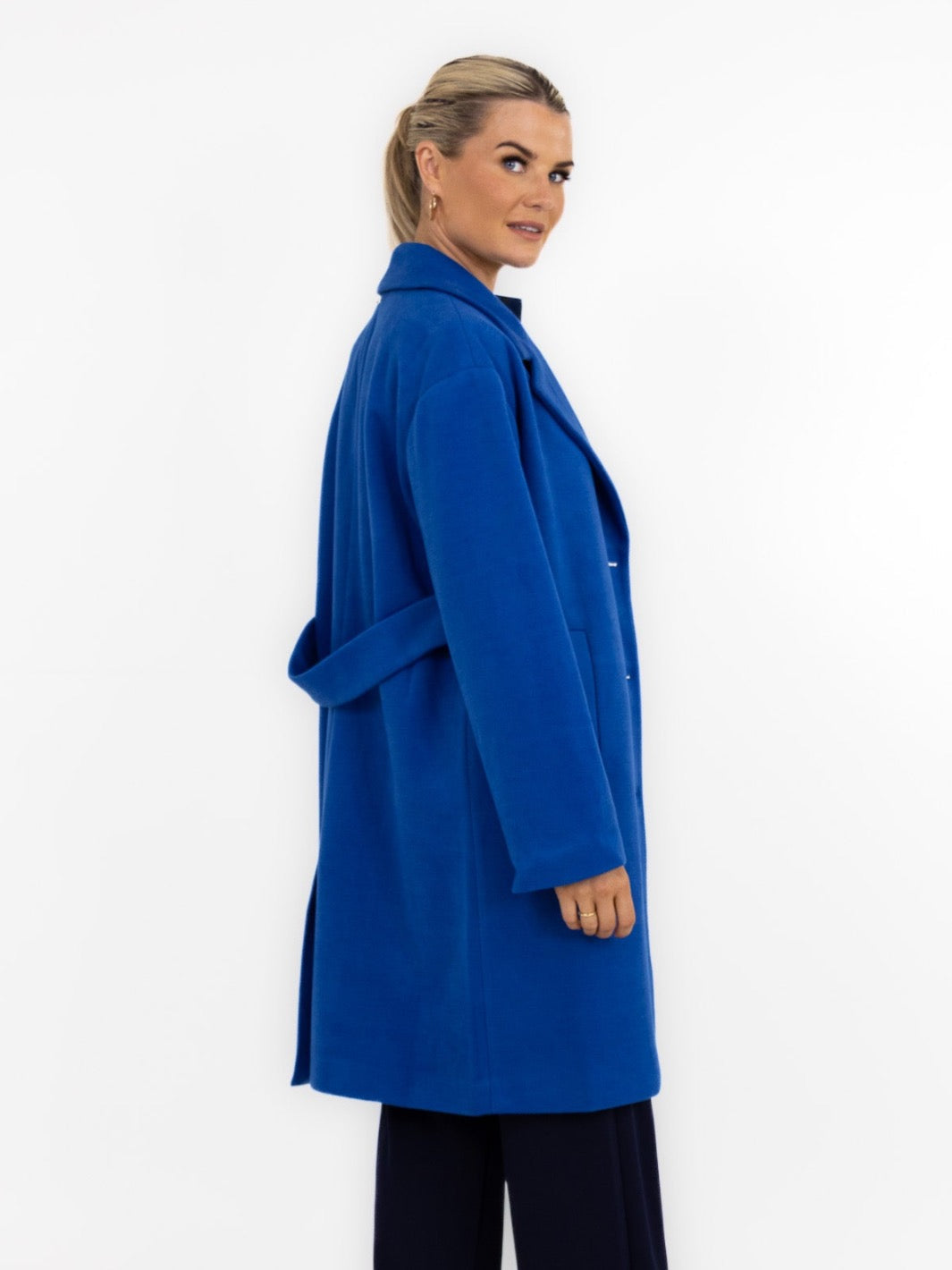 Kate Pippa Arezzo Coat In Blue Nicola Ross