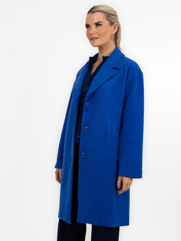 Kate Pippa Arezzo Coat In Blue Nicola Ross