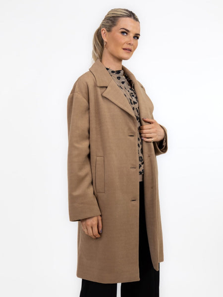 Kate Pippa Arezzo Coat In Tan Nicola Ross