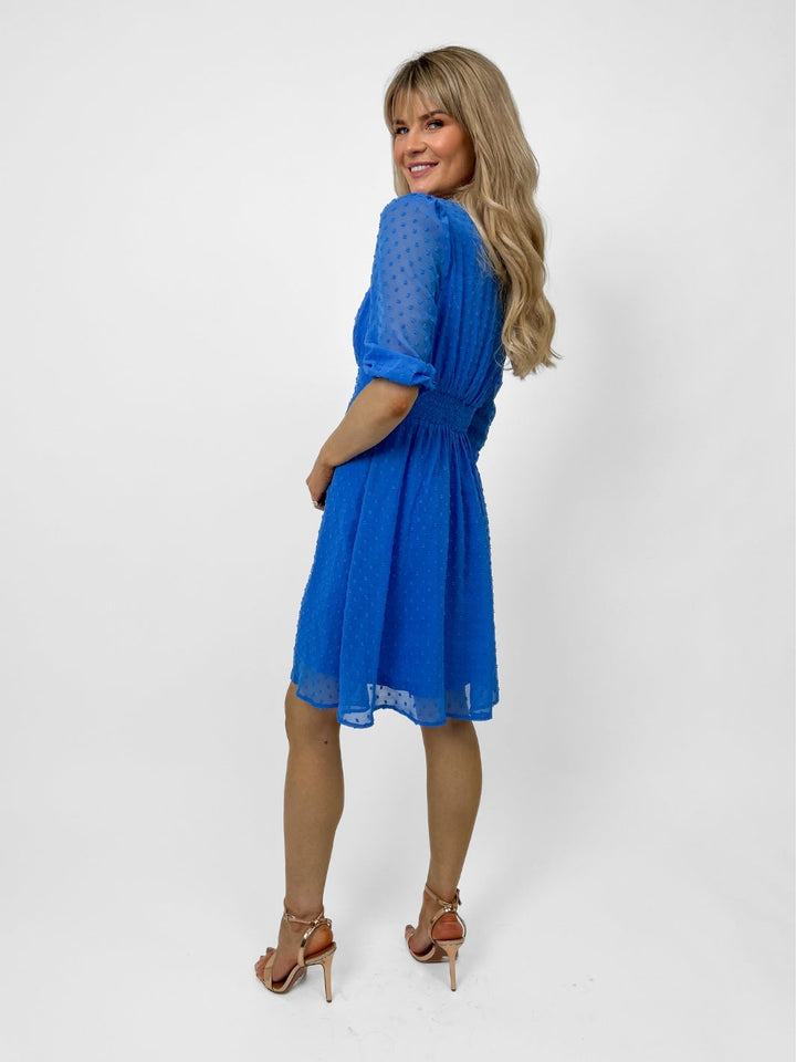 Kate & Pippa Audrey Mini Dress In Blue-Nicola Ross