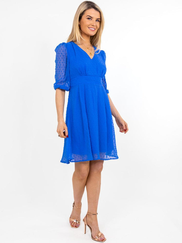 Kate & Pippa Audrey Mini Dress In Blue-Nicola Ross