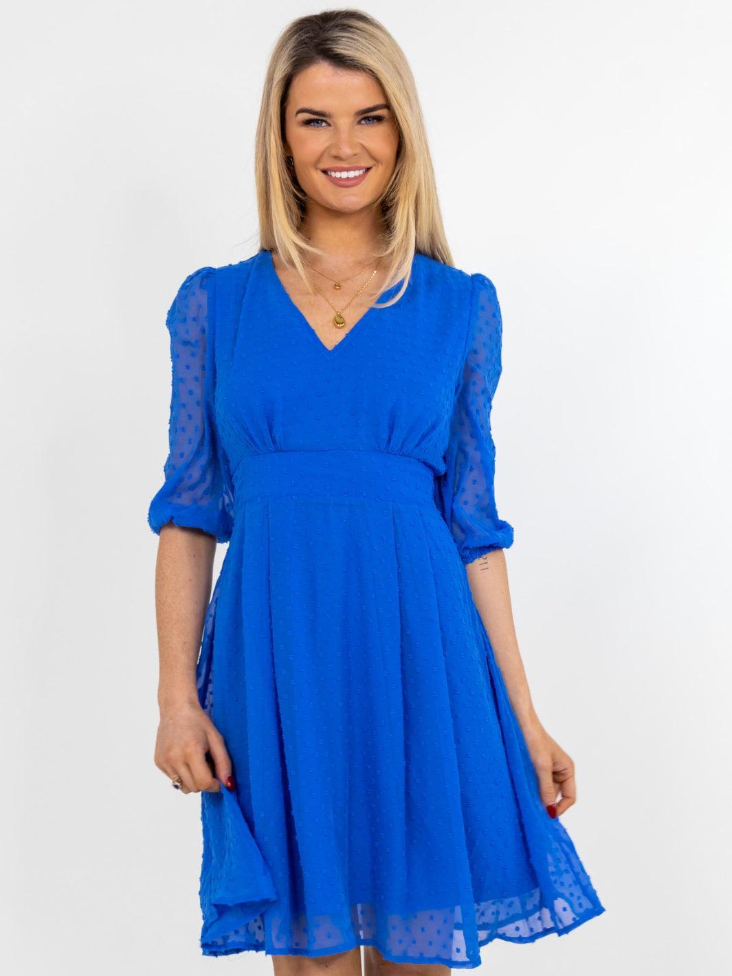 Kate & Pippa Audrey Mini Dress In Blue-Nicola Ross