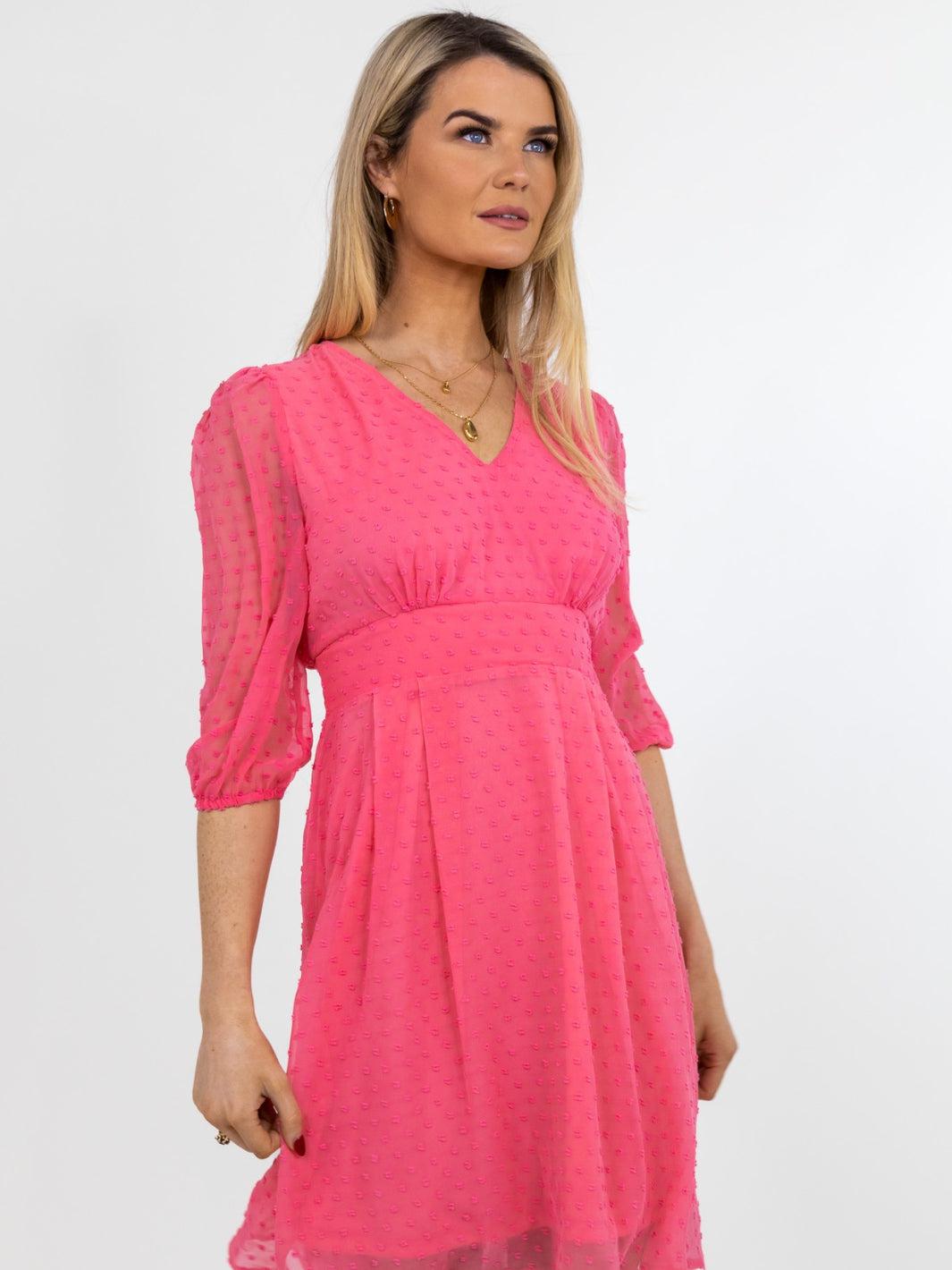 Kate & Pippa Audrey Mini Dress In Light Pink-Nicola Ross