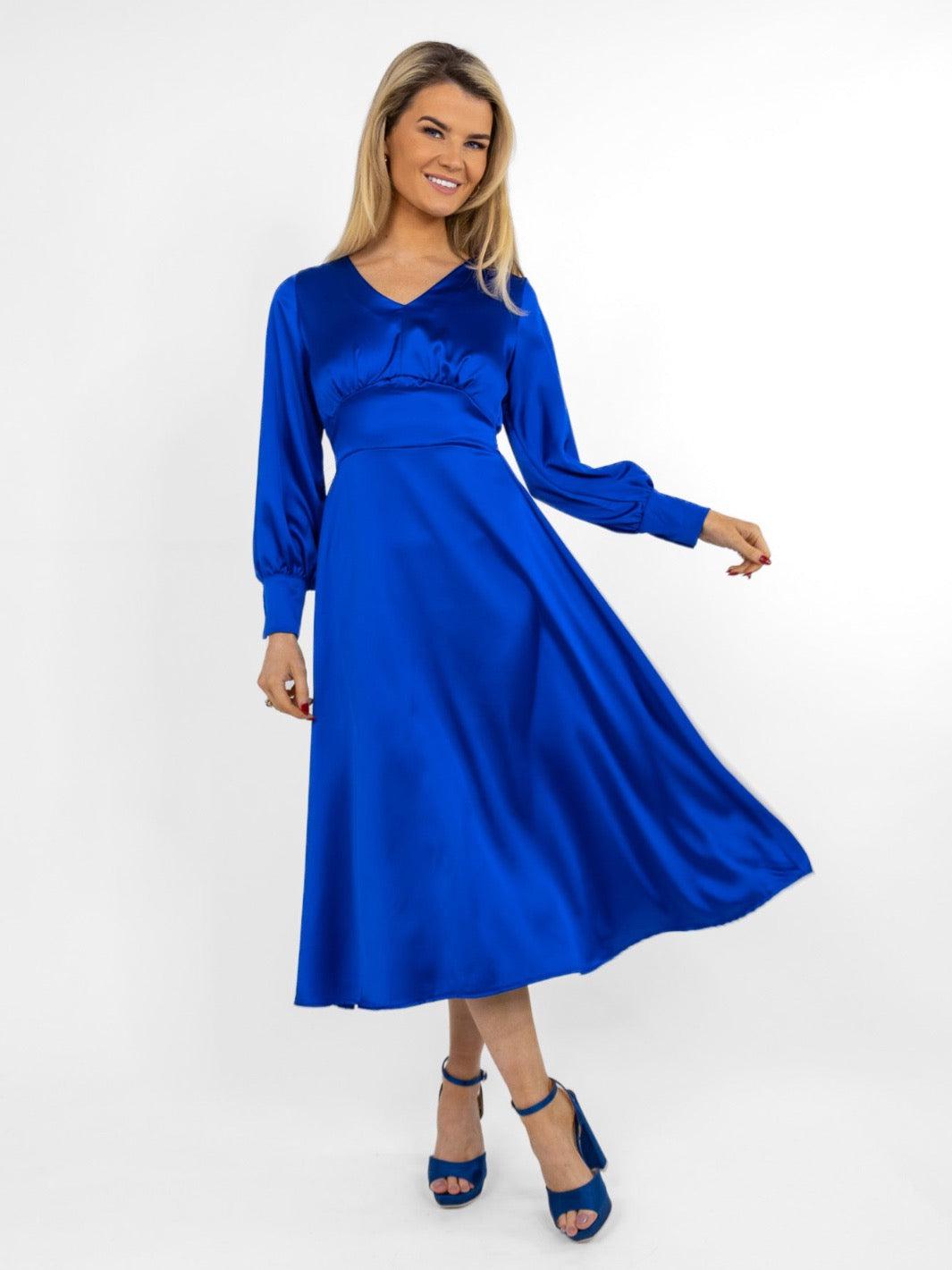 Kate & Pippa Birkin Midi Dress In Royal Blue – Nicola Ross
