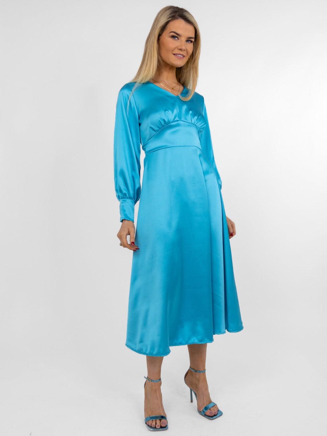 Kate & Pippa Birkin Midi Dress In Tiffany Blue-Nicola Ross