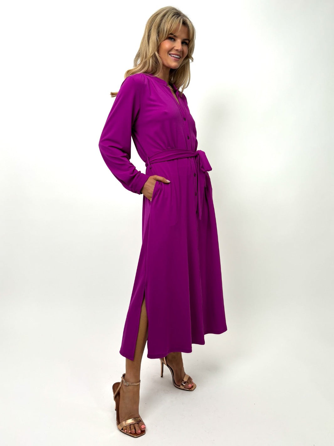 Kate & Pippa Capri Dress In Magenta-Nicola Ross