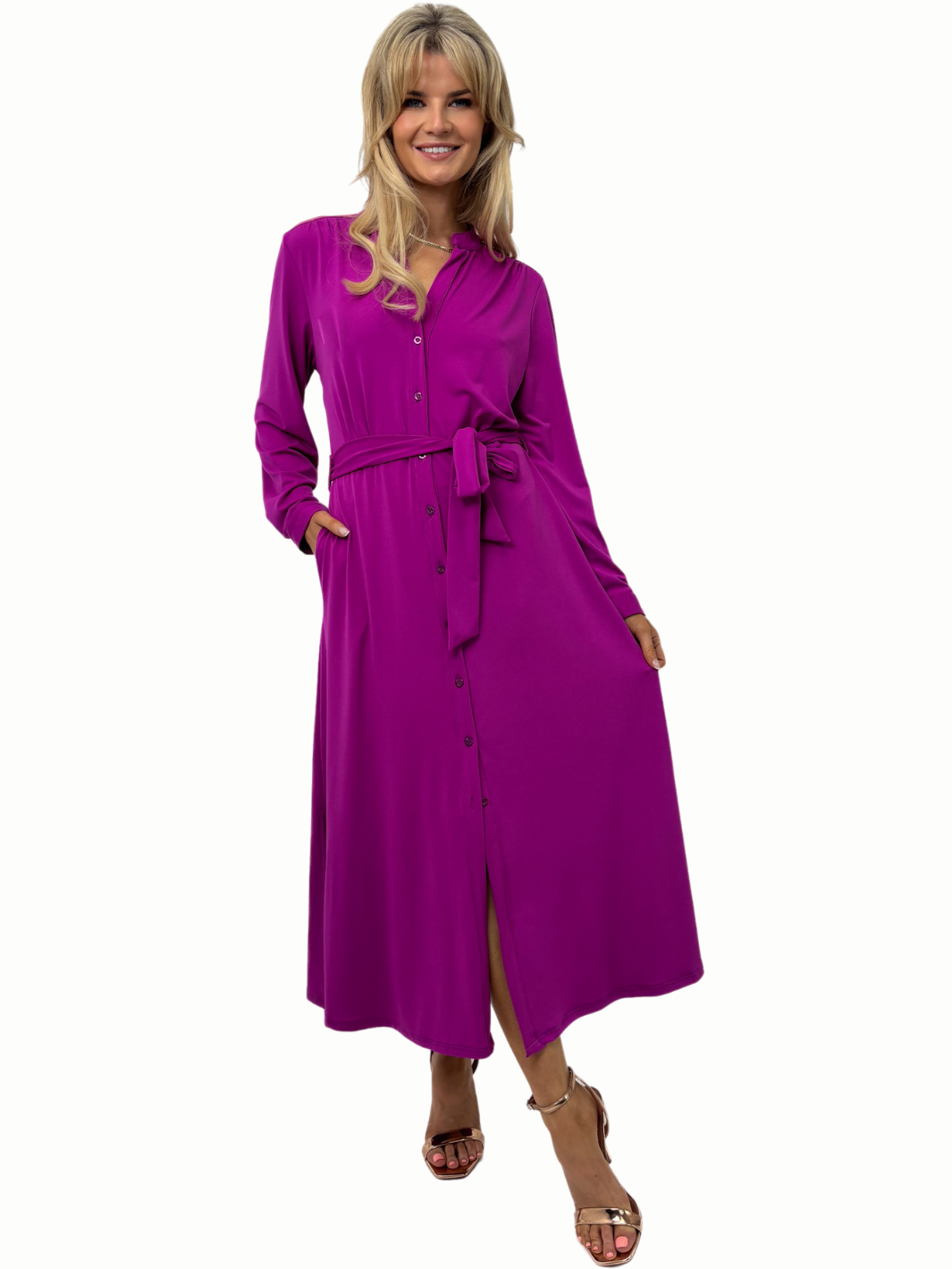 Kate & Pippa Capri Dress In Magenta-Nicola Ross