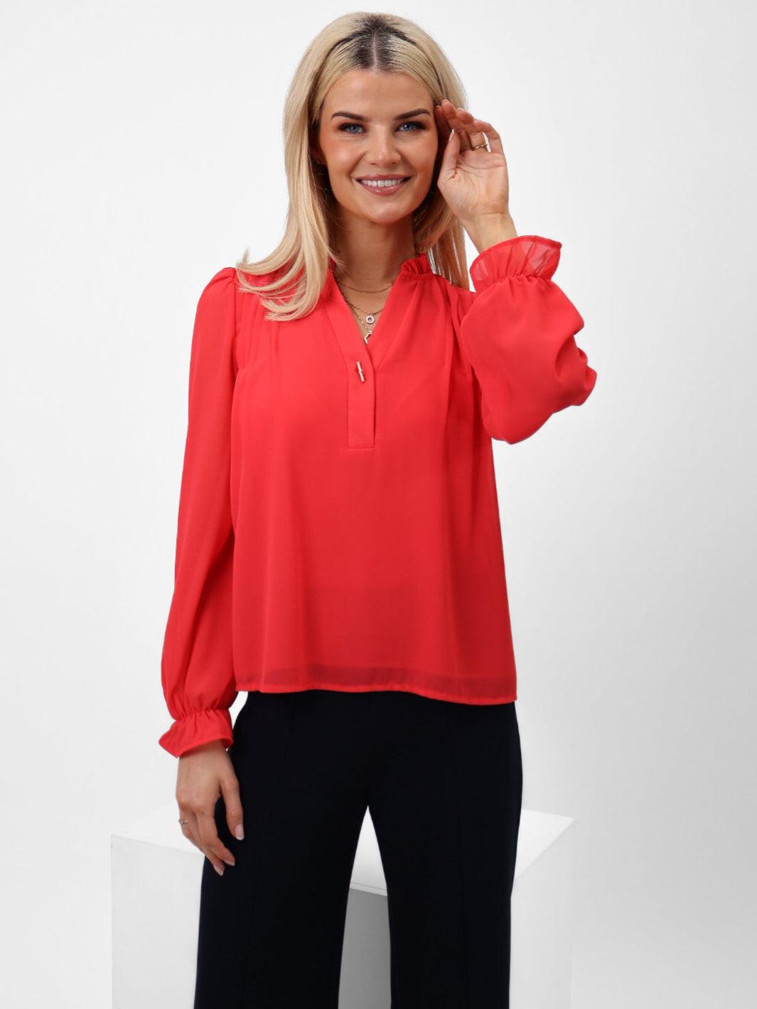 Kate & Pippa Heidi Top In Coral-Nicola Ross