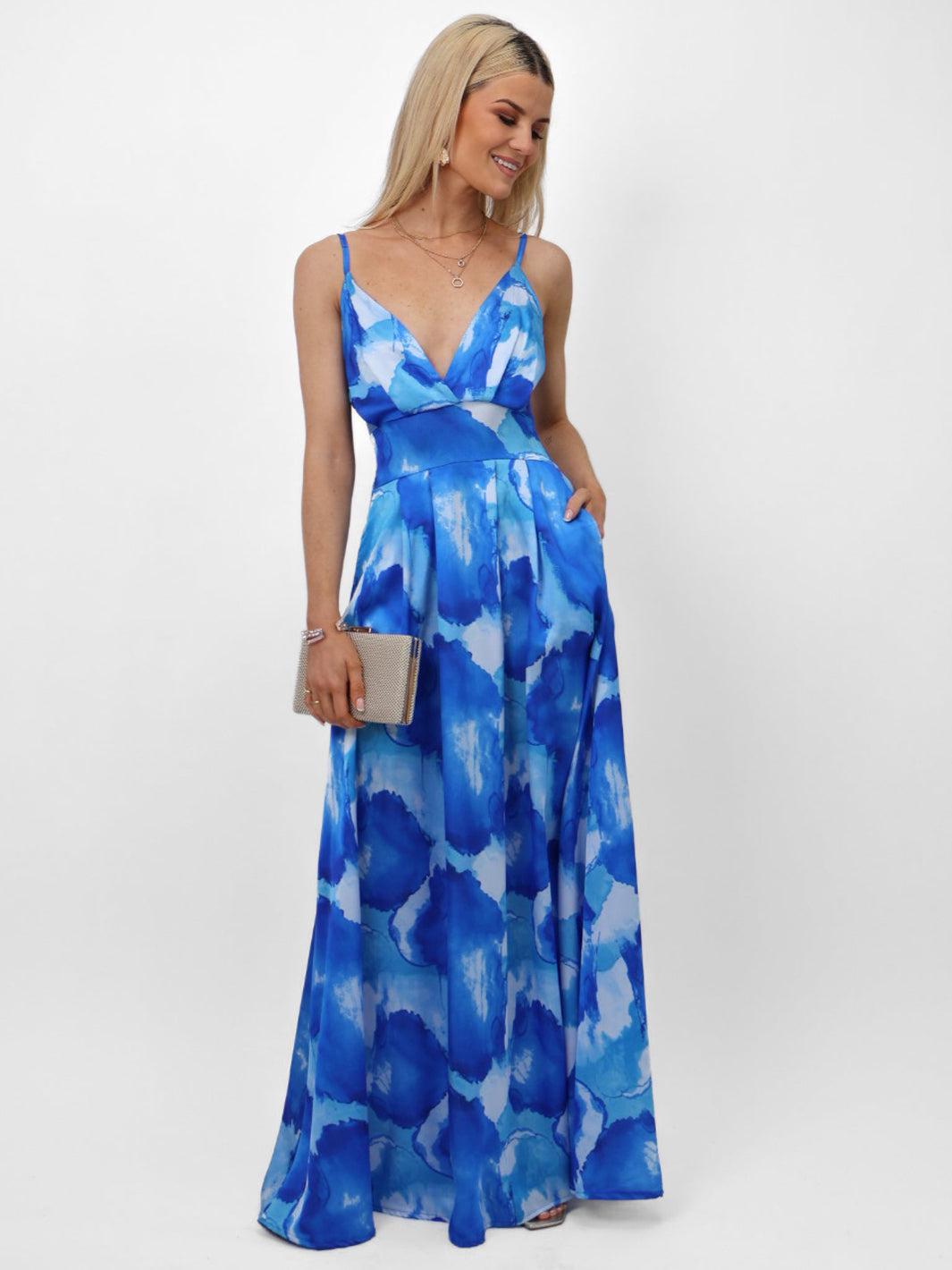 Kate & Pippa Lola Maxi Dress In Blue-Nicola Ross