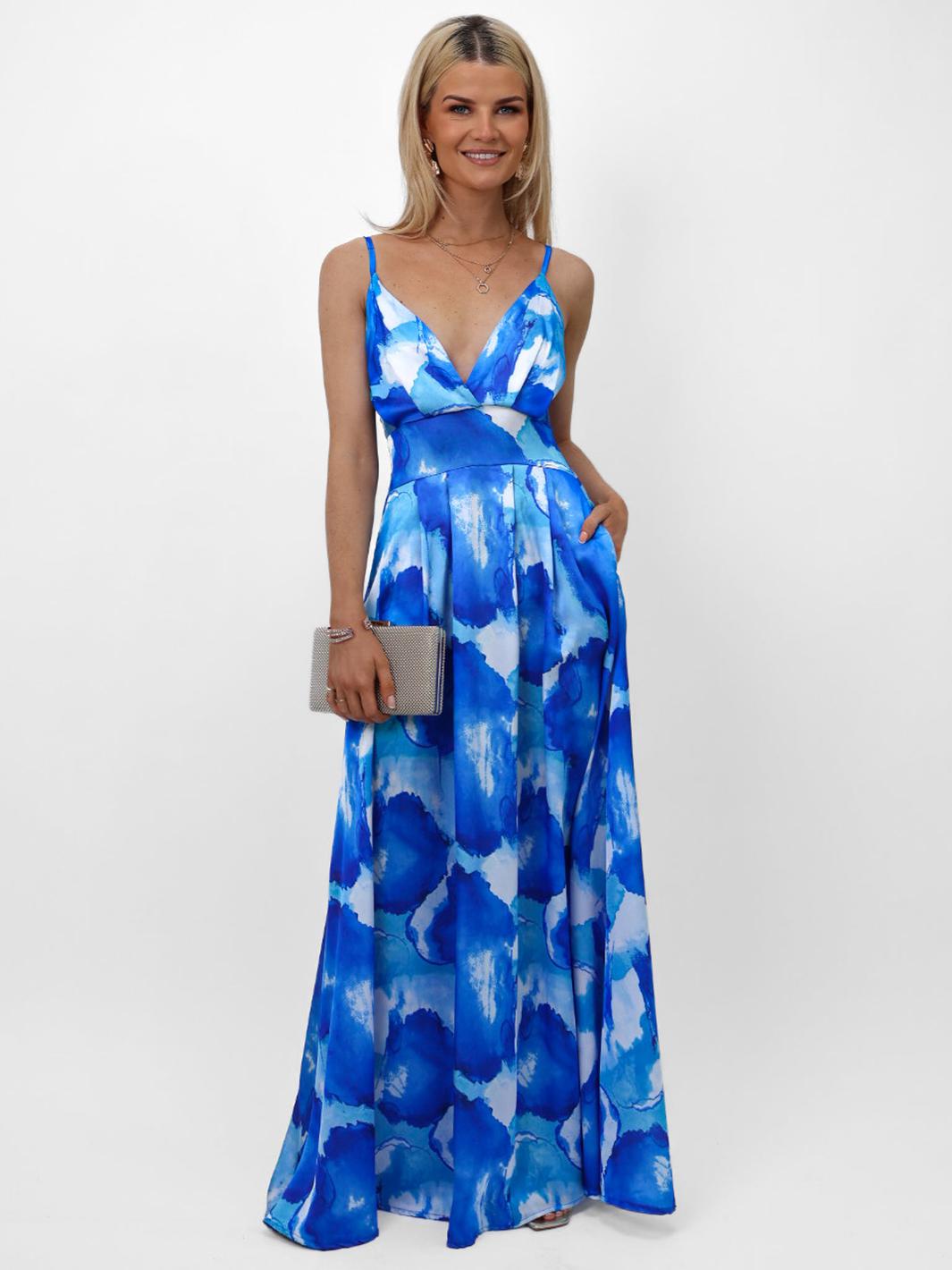 Kate & Pippa Lola Maxi Dress In Blue-Nicola Ross