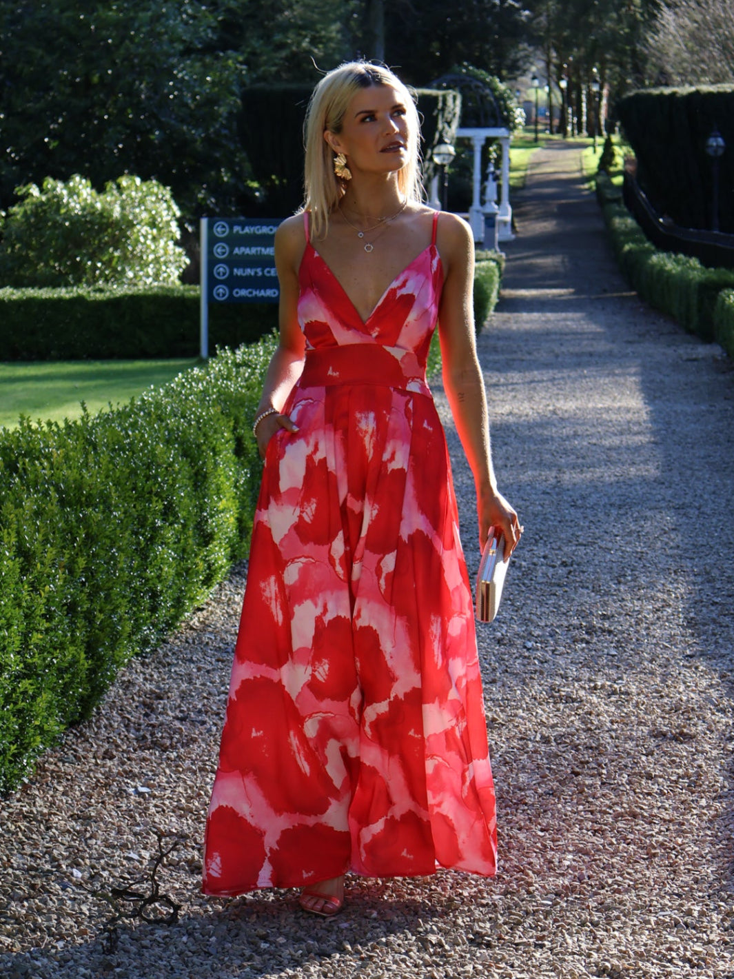 Kate & Pippa Lola Maxi Dress In Red-Nicola Ross