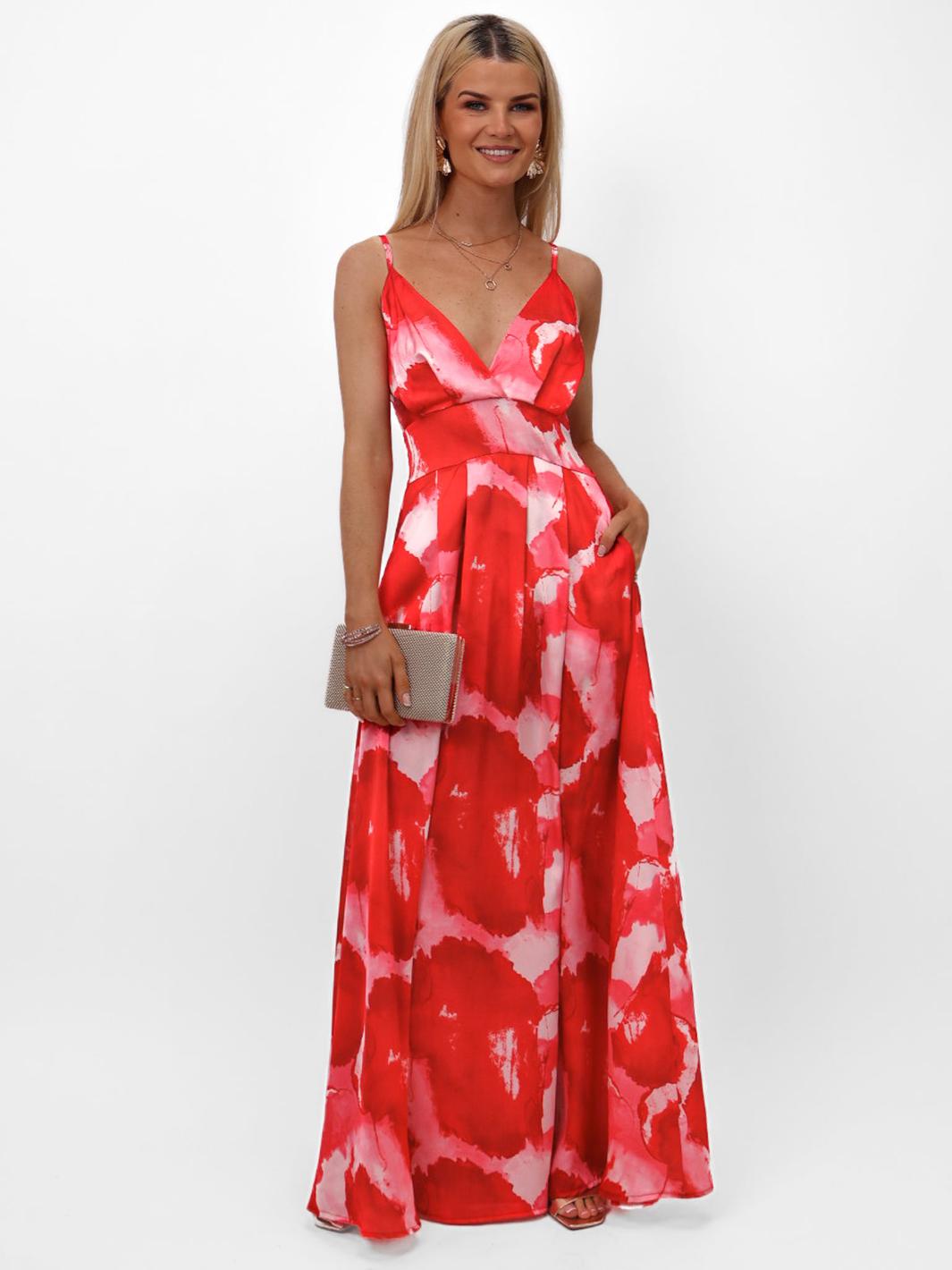 Kate & Pippa Lola Maxi Dress In Red-Nicola Ross