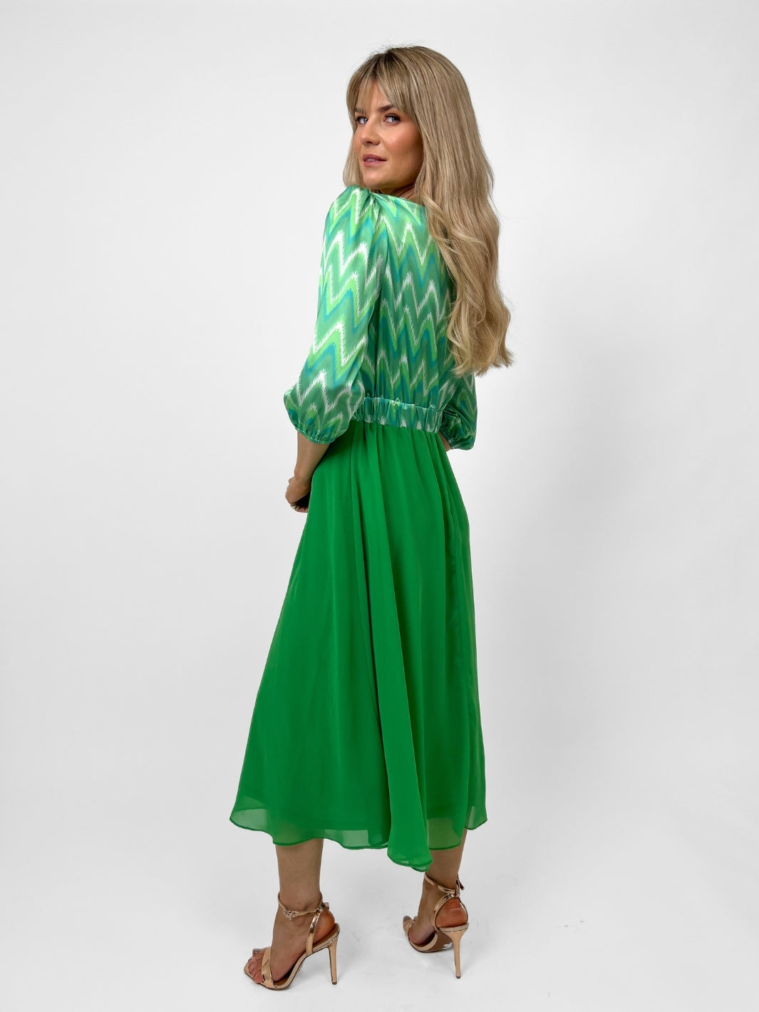 Kate & Pippa Monroe Midi Dress In Green-Nicola Ross