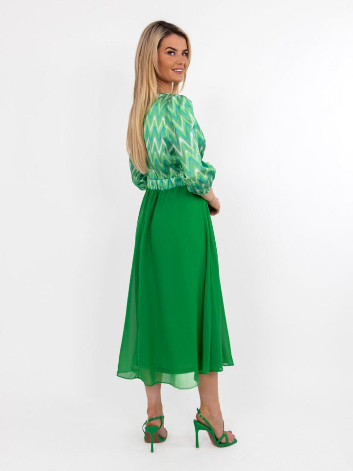 Kate & Pippa Monroe Midi Dress In Green-Nicola Ross