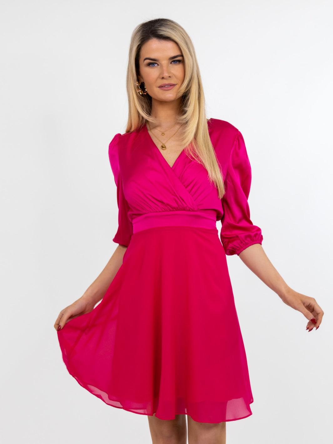 Kate & Pippa Monroe Mini Dress In Cerise Pink-Nicola Ross