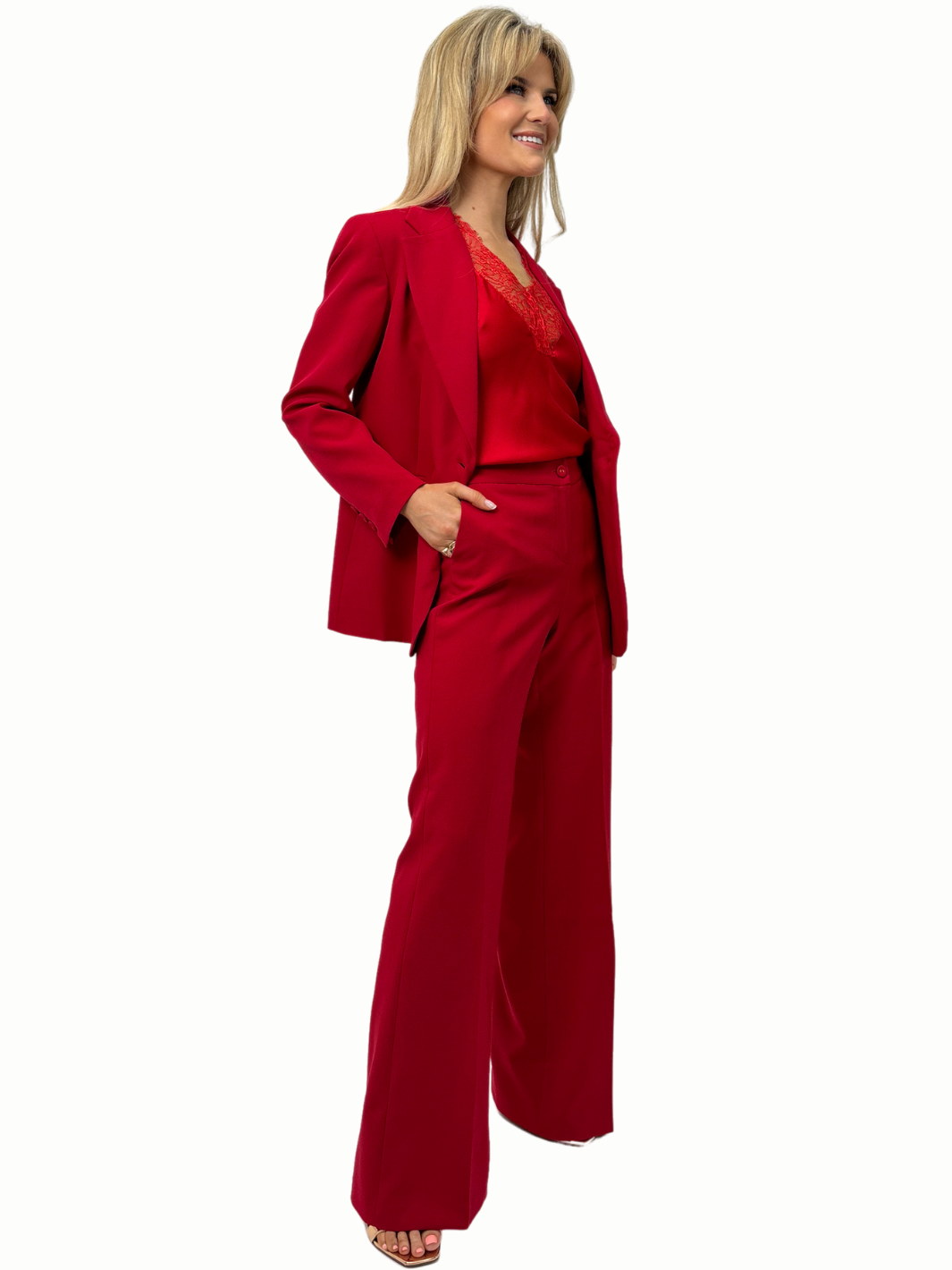 Kate & Pippa Palermo Trousers In Deep Red-Nicola Ross