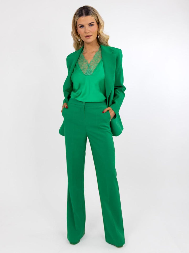 Kate & Pippa Palermo Wide Leg Trousers In Green-Nicola Ross