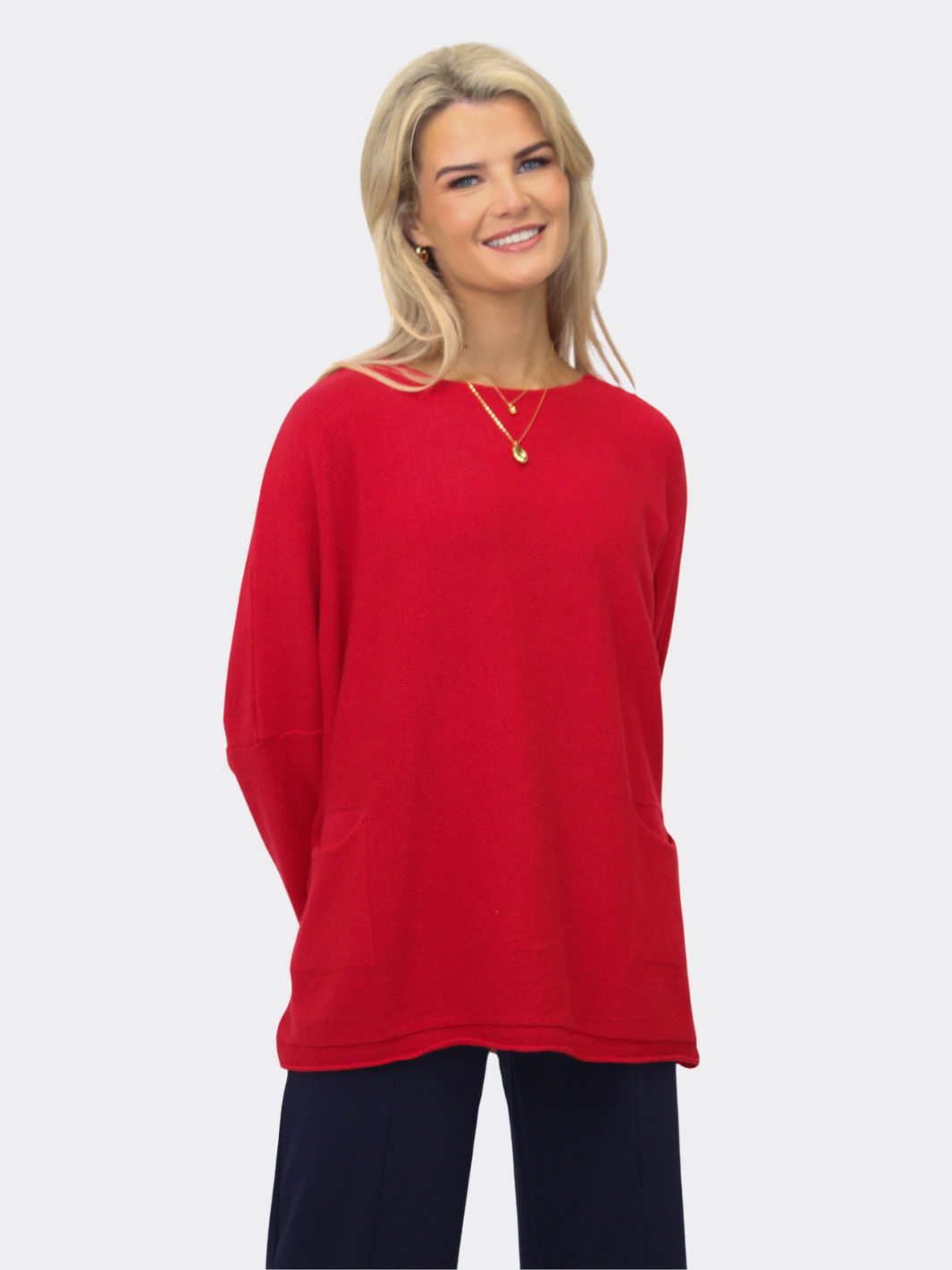 Kate & Pippa Roma Knit Jumper In Red-Nicola Ross