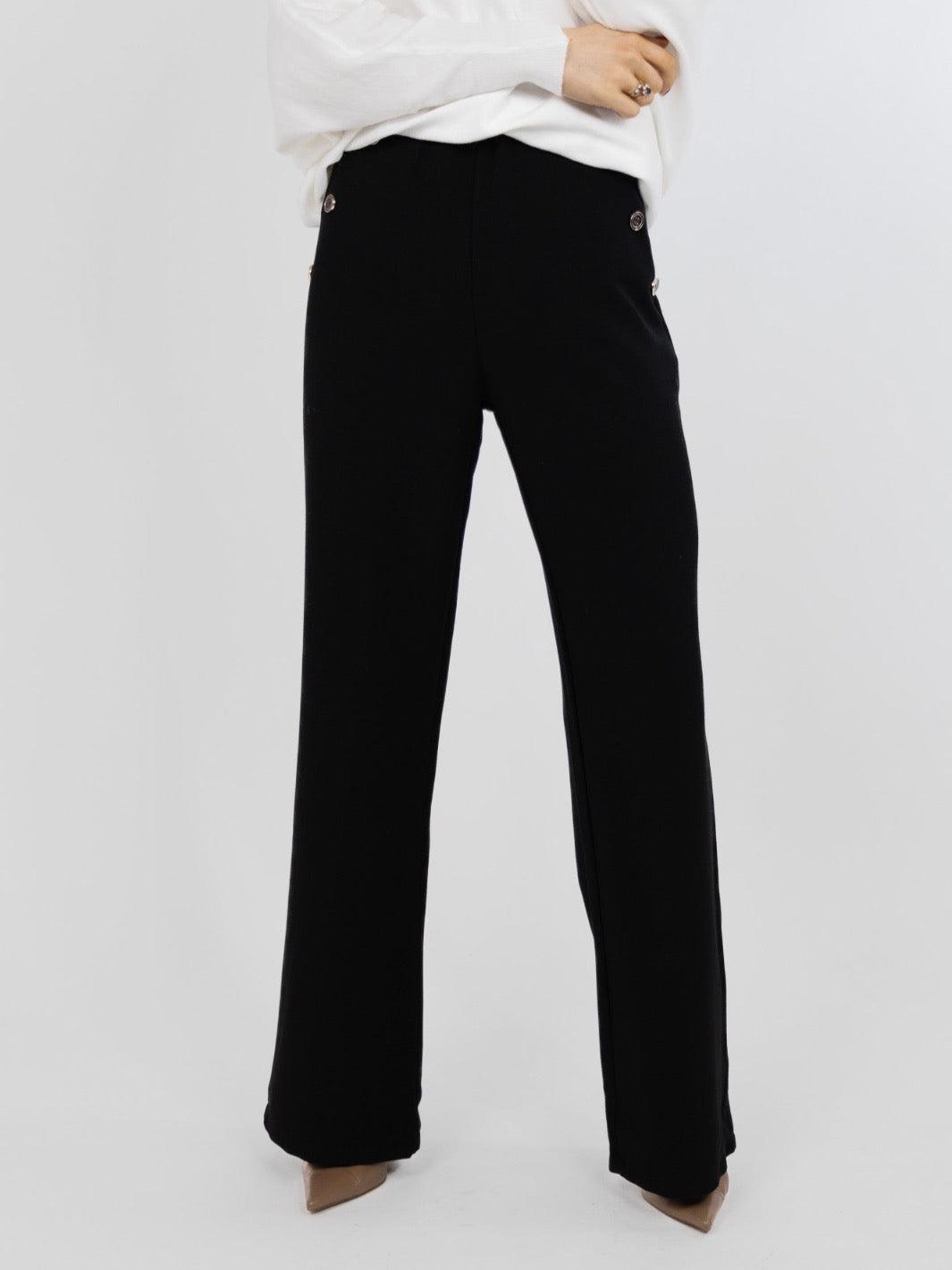 Kate & Pippa Sardinia Button Trousers In Black-Nicola Ross