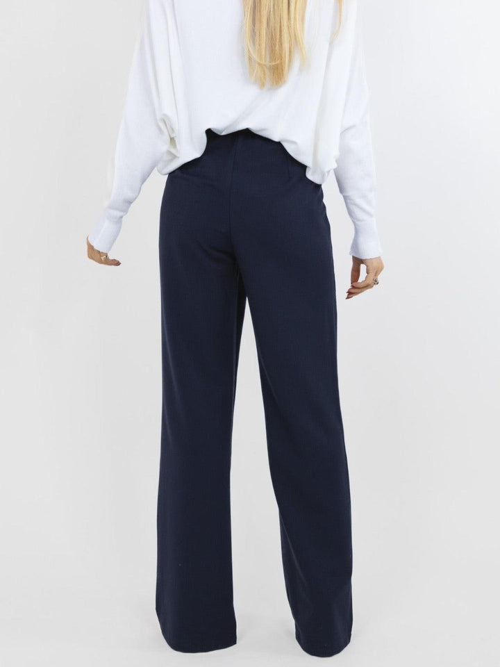 Kate & Pippa Sardinia Button Trousers In Midnight Navy-Nicola Ross