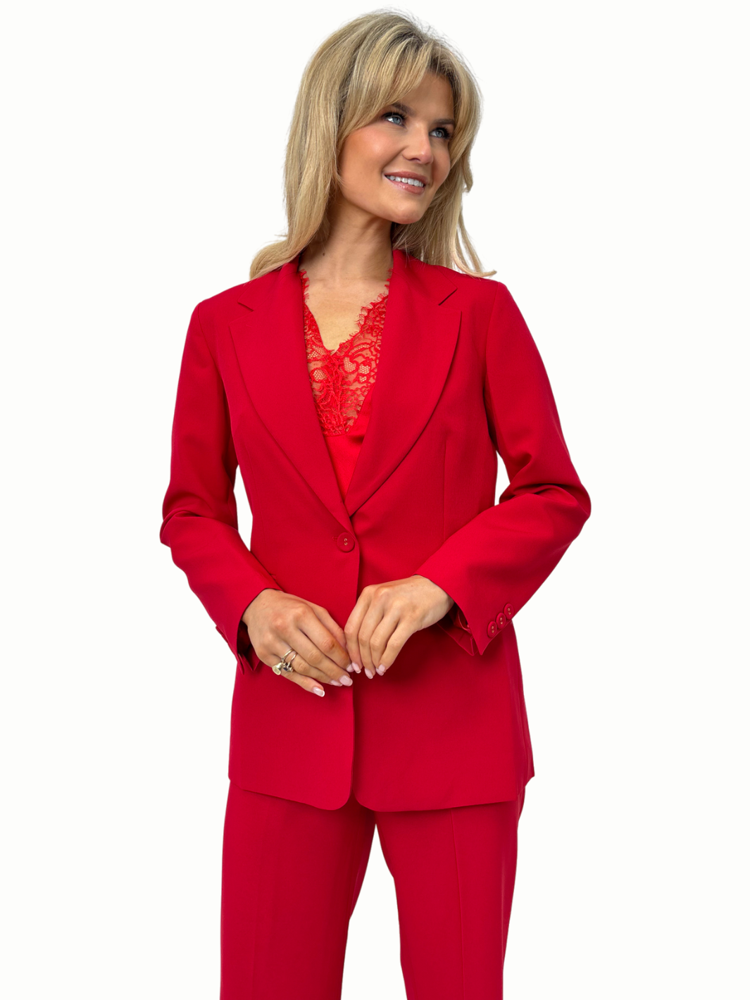 Kate & Pippa Sassari Blazer In Deep Red-Nicola Ross