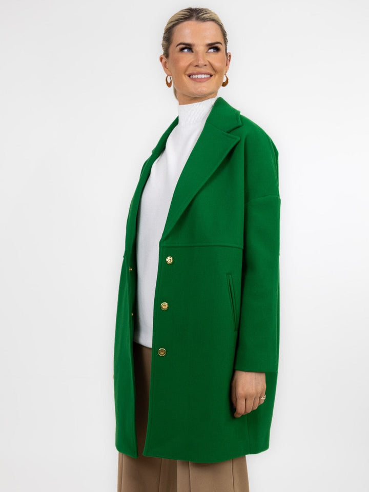 Kate & Pippa Savona Coat In Green-Nicola Ross